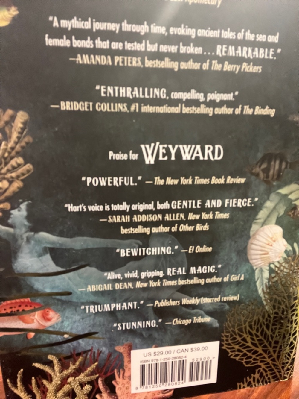 Weyward Paperback Book – Teal & Black Ocean Cover